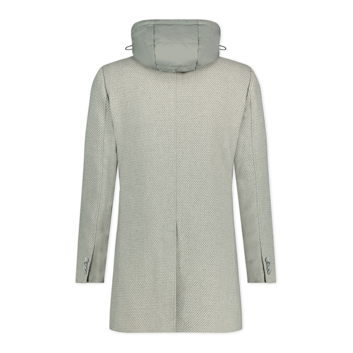 Wool Twill Outerwear With Removable Hood