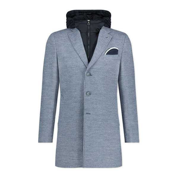 Microcheck Outerwear With Removable Hood
