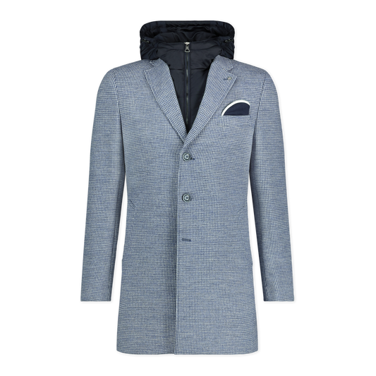 Microcheck Outerwear With Removable Hood